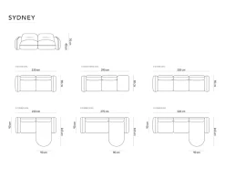 Best Cosmopolitan Design - Sofá modular de canto direito "Sydney" 3 lugares em veludo - 230x165x70cm Terracota