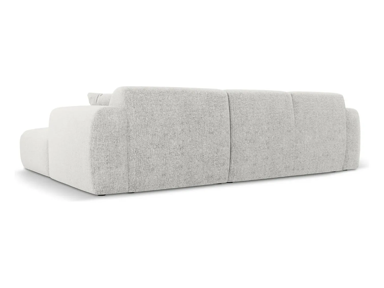 Outlet Cosmopolitan Design - Sofá de canto esquerdo "Nolio" 4 lugares em tecido chenille cinza claro - 260x170x72cm Cinzento claro