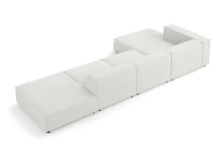 Sofá*Cosmopolitan Design - Sofá de canto esquerdo "Arendal" 5 lugares em tecido chenille cinza claro - 341x166x70cm Cinzento claro