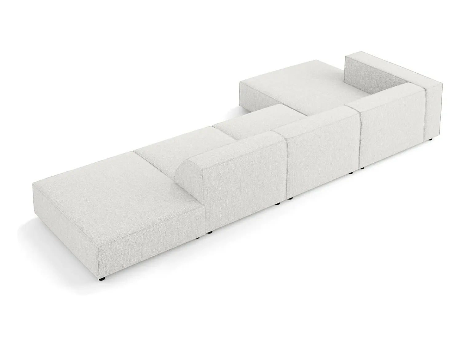 Sofá*Cosmopolitan Design - Sofá de canto esquerdo "Arendal" 5 lugares em tecido chenille cinza claro - 341x166x70cm Cinzento claro