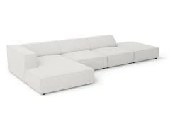 Sofá*Cosmopolitan Design - Sofá de canto esquerdo "Arendal" 5 lugares em tecido chenille cinza claro - 341x166x70cm Cinzento claro