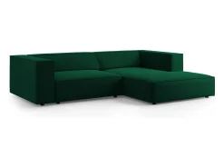 Sofá|Cosmopolitan Design - Sofá de canto direito "Arendal" 3 lugares em veludo verde garrafa - 224x166x70cm Verde pinho