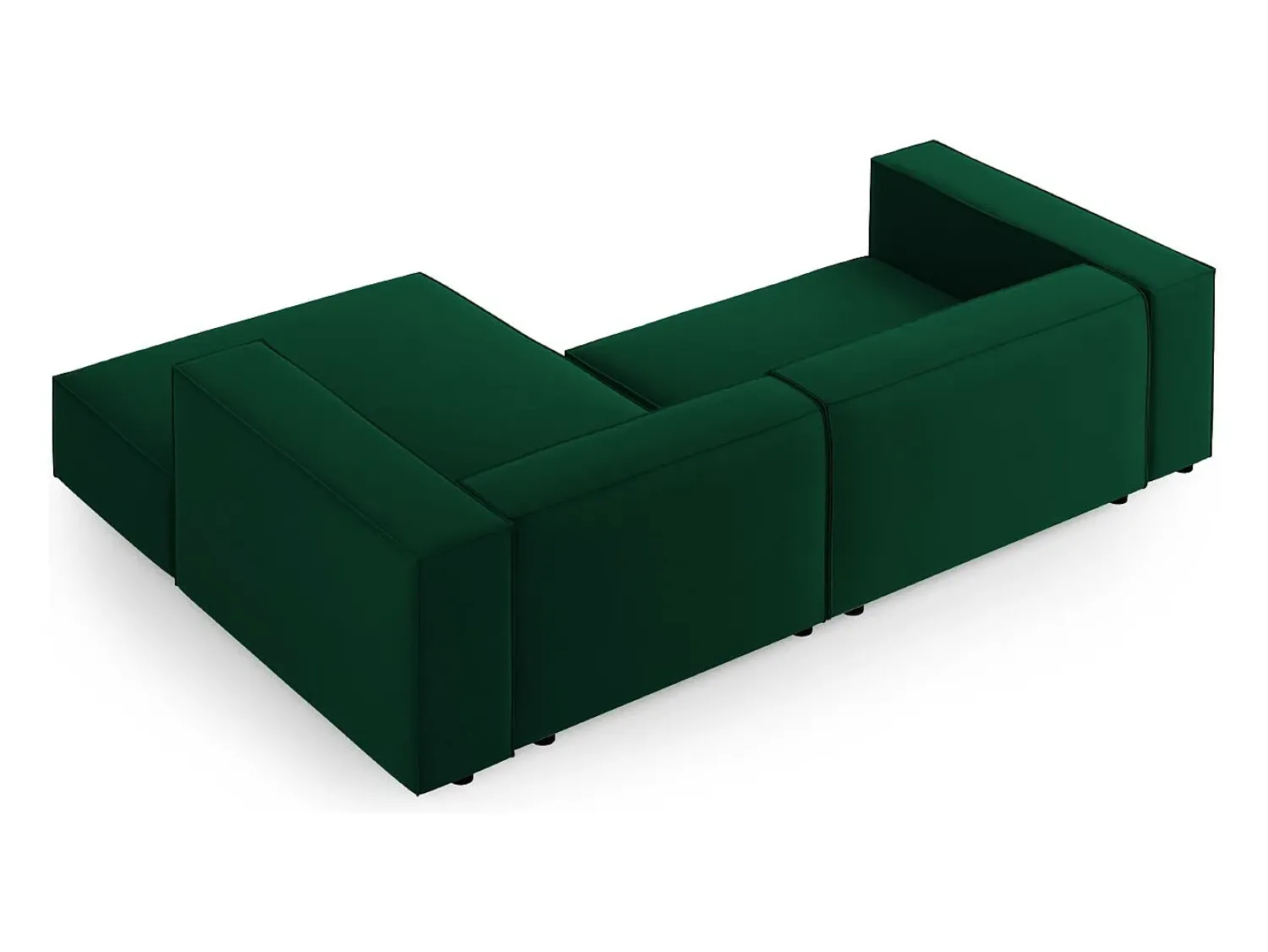 Sofá|Cosmopolitan Design - Sofá de canto direito "Arendal" 3 lugares em veludo verde garrafa - 224x166x70cm Verde pinho