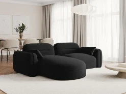 Cosmopolitan Design - Sofá modular de canto esquerdo "Sydney" 3 lugares em veludo - 230x165x70cm^ Sofá