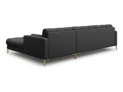 Cosmopolitan Design - Sofá de canto direito "Bali" 5 lugares em tecido estrutural cinza escuro - 293x185x75cm^ Sofá