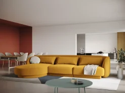 Cosmopolitan Design - Sofá de canto esquerdo "Tulum" 4 lugares em veludo - 255x156x70cm^ Sofá