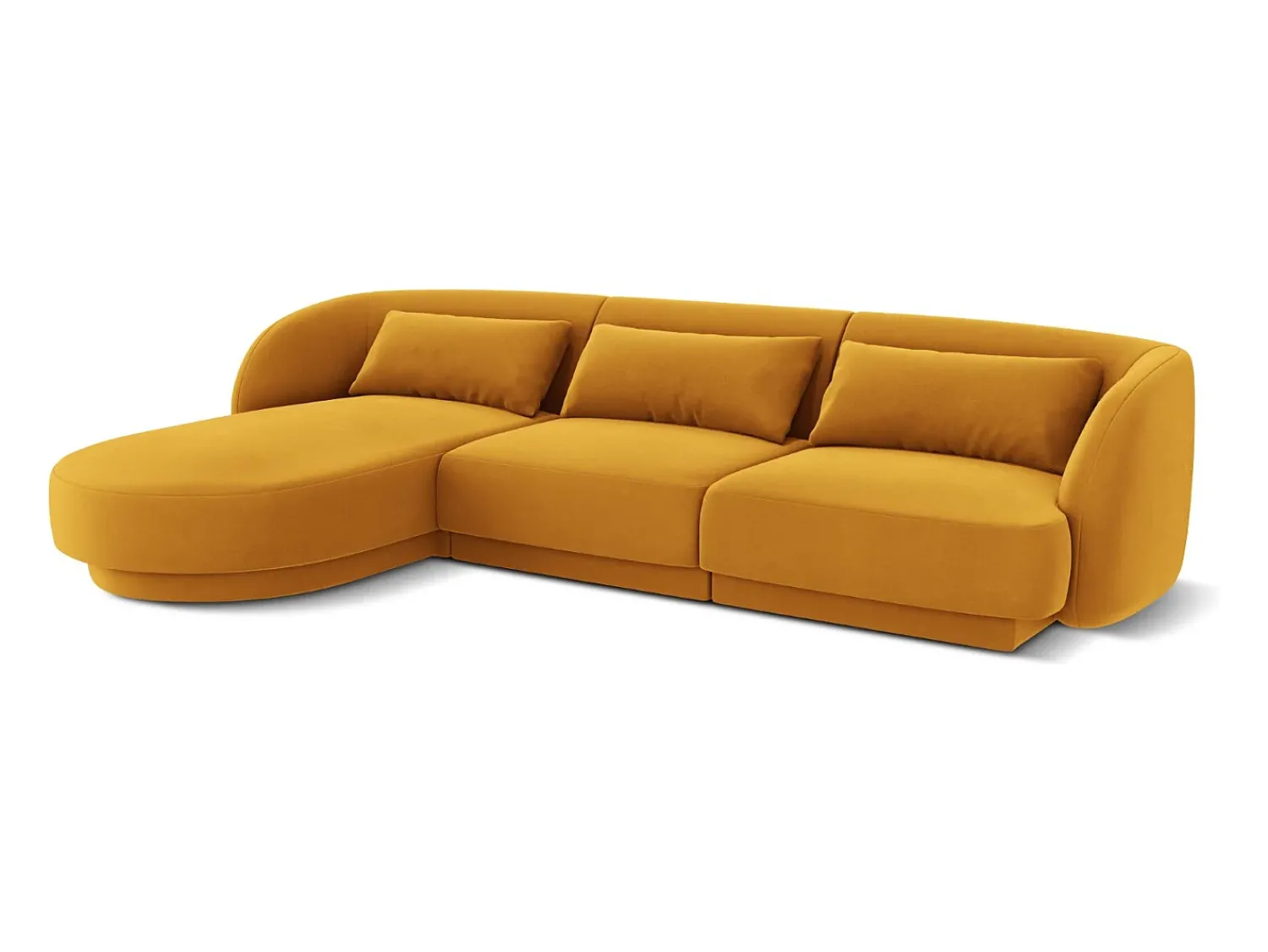 Cosmopolitan Design - Sofá de canto esquerdo "Tulum" 4 lugares em veludo - 255x156x70cm^ Sofá