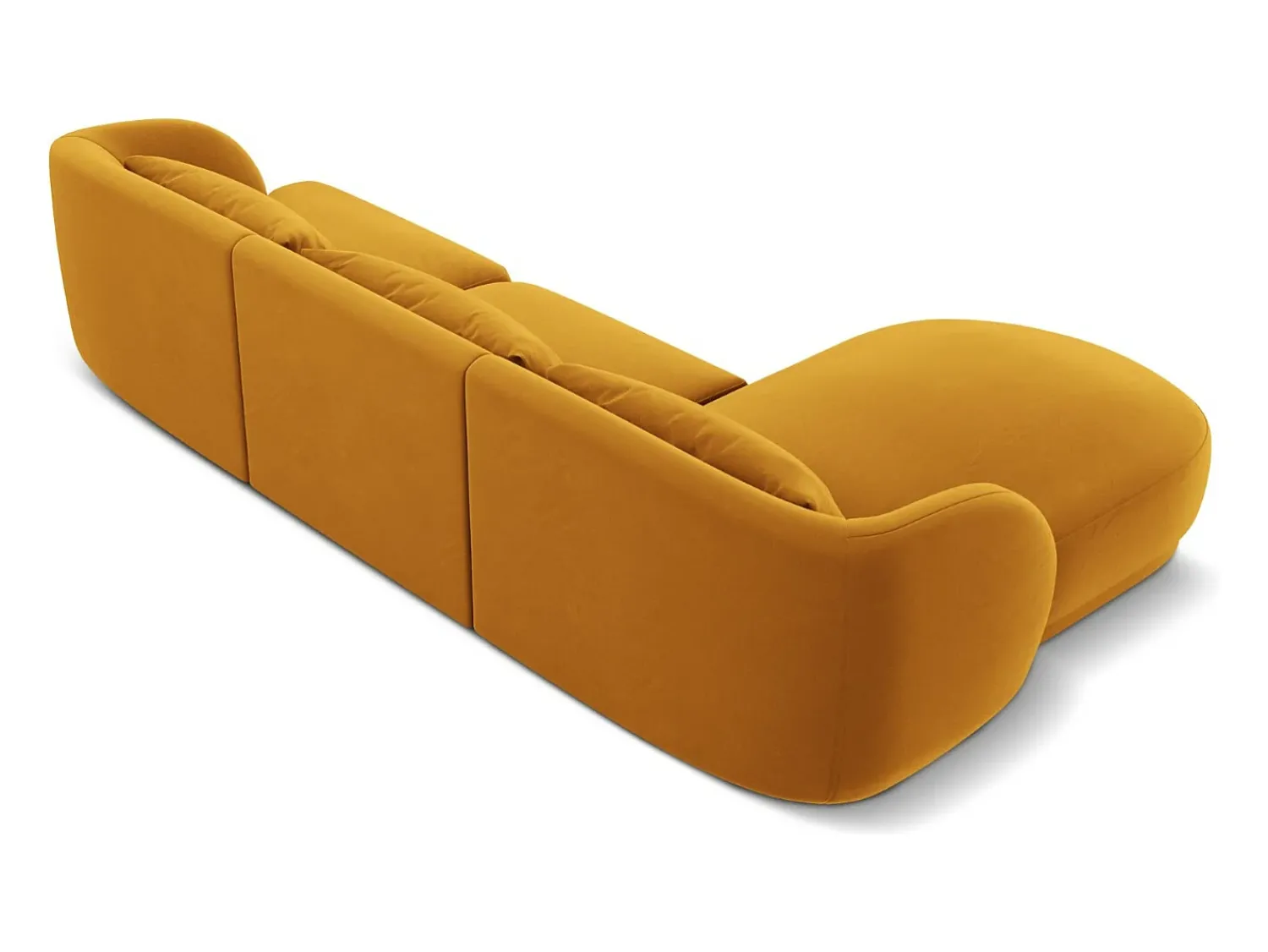 Cosmopolitan Design - Sofá de canto esquerdo "Tulum" 4 lugares em veludo - 255x156x70cm^ Sofá