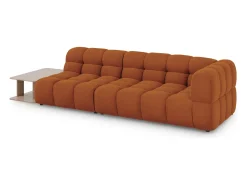 Sofá|Cosmopolitan Design - Sofá modular virado para a esquerda "Sky" 4 lugares em veludo - 297x102x75cm Terracota