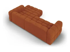 Online Cosmopolitan Design - Sofá modular de canto direito "Sky" 4 lugares em veludo - 272x162x75cm Terracota
