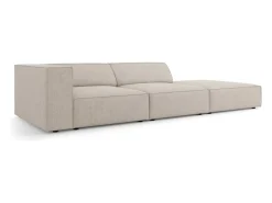 Sofá|Cosmopolitan Design - Sofá direito "Arendal" 4 lugares em tecido chenille com efeito canelado escuro - 262x102x70cm Bege