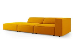 Sofá|Cosmopolitan Design - Sofá esquerdo "Arendal" 4 lugares em veludo - 262x102x70cm Amarelo