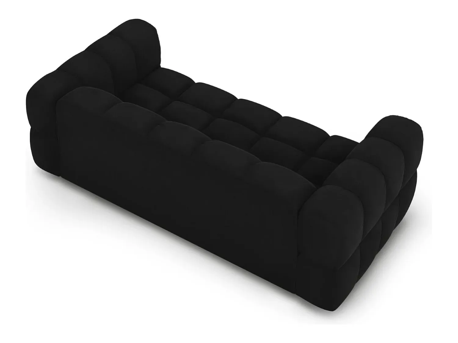 Sofá*Cosmopolitan Design - Sofá "Sky" 3 lugares em veludo - 214x102x75cm Preto