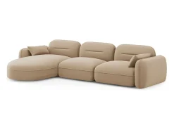 Sofá*Cosmopolitan Design - Sofá modular de canto esquerdo "Sydney" 4 lugares em veludo areia - 320x165x70cm Camel