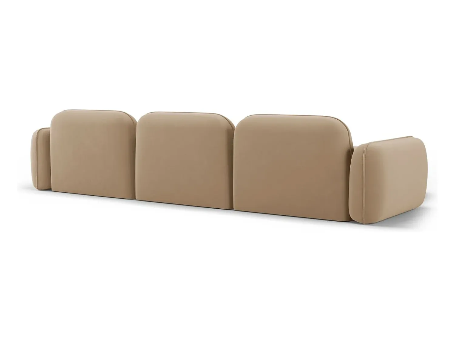 Sofá*Cosmopolitan Design - Sofá modular de canto esquerdo "Sydney" 4 lugares em veludo areia - 320x165x70cm Camel