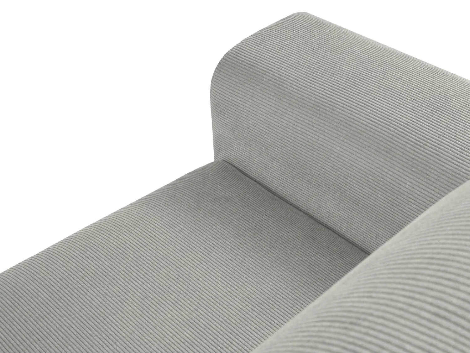 Sofá*Cosmopolitan Design - Sofá convertível de canto direito com caixa de arrumação "Kyoto" 4 lugares em veludo cotelê cinza claro - 241x145x88cm Cinzento claro