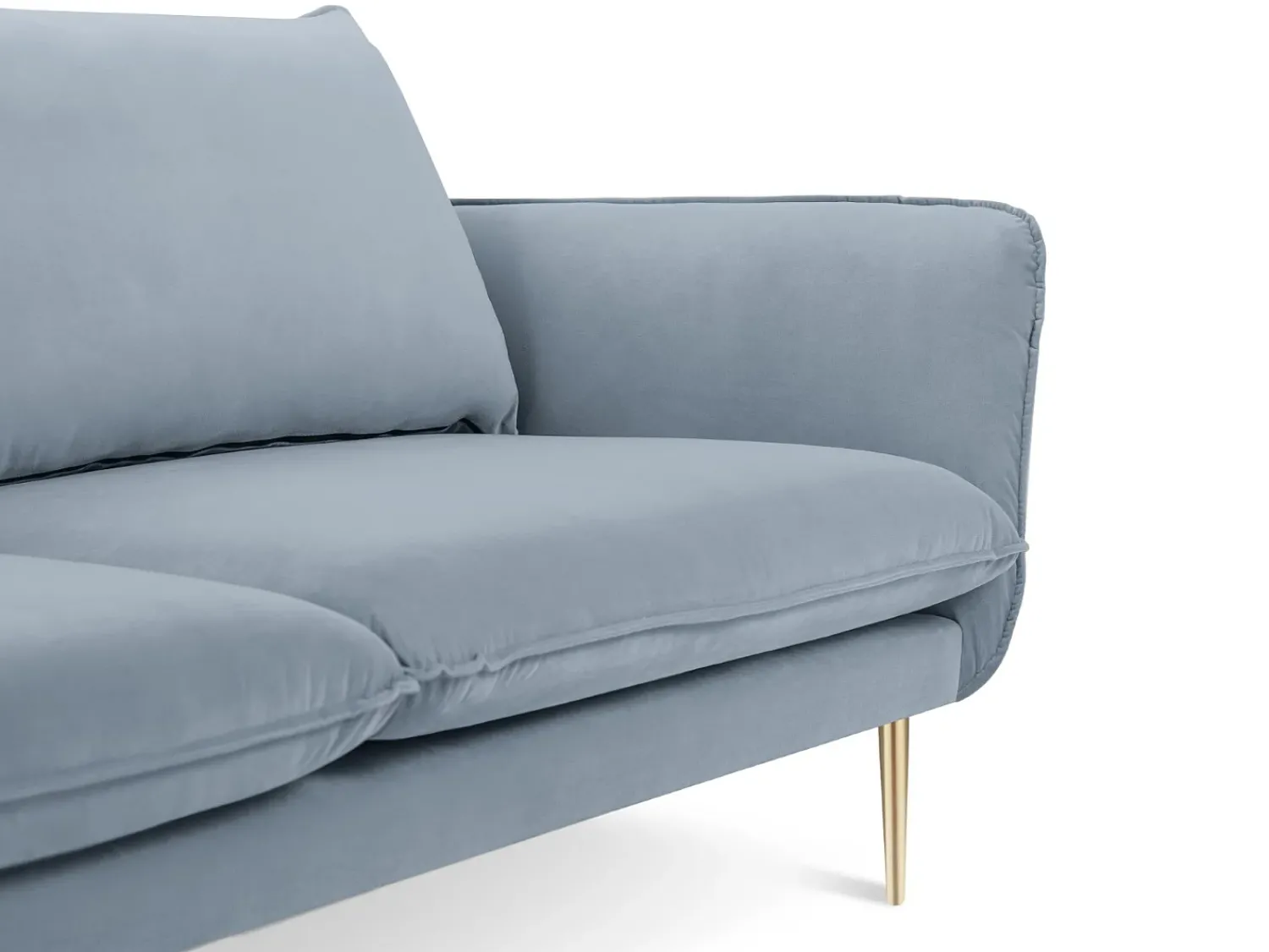 Online Cosmopolitan Design - Sofá "Vienna" 3 lugares em veludo - 200x92x95cm Azul claro