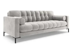 Sofá*Cosmopolitan Design - Sofá "Bali" 4 lugares em veludo prata - 217x92x75cm Prateado