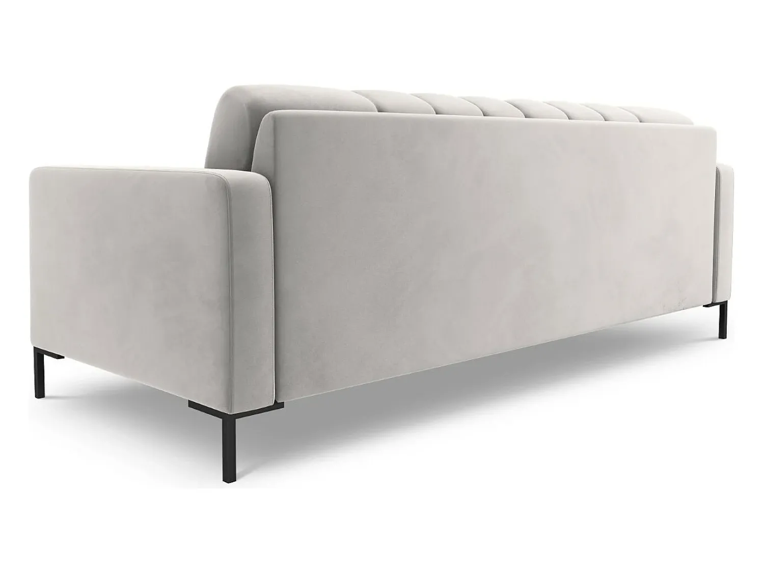 Sofá*Cosmopolitan Design - Sofá "Bali" 4 lugares em veludo prata - 217x92x75cm Prateado