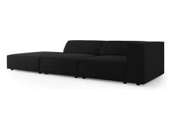 Online Cosmopolitan Design - Sofá esquerdo "Arendal" 4 lugares em veludo - 262x102x70cm Preto