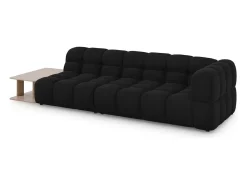 Discount Cosmopolitan Design - Sofá modular virado para a esquerda "Sky" 4 lugares em veludo - 297x102x75cm Preto