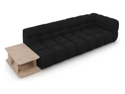 Discount Cosmopolitan Design - Sofá modular virado para a esquerda "Sky" 4 lugares em veludo - 297x102x75cm Preto