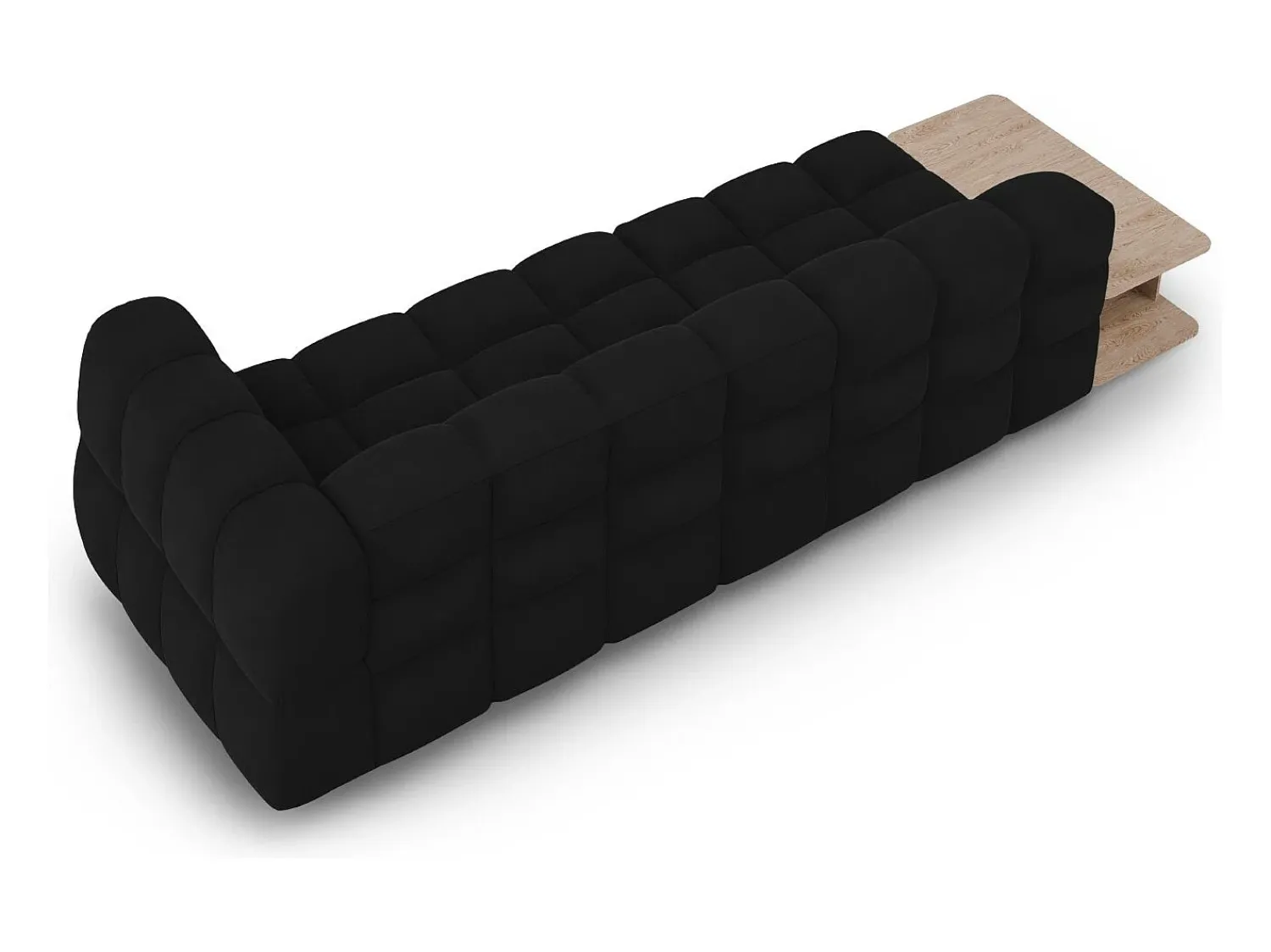 Discount Cosmopolitan Design - Sofá modular virado para a esquerda "Sky" 4 lugares em veludo - 297x102x75cm Preto