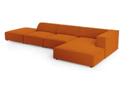 Cosmopolitan Design - Sofá de canto direito "Arendal" 5 lugares em veludo - 341x166x70cm^ Sofá