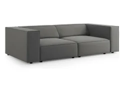 Sofá|Cosmopolitan Design - Sofá "Arendal" 3 lugares em veludo cimento - 204x102x70cm Cinzento