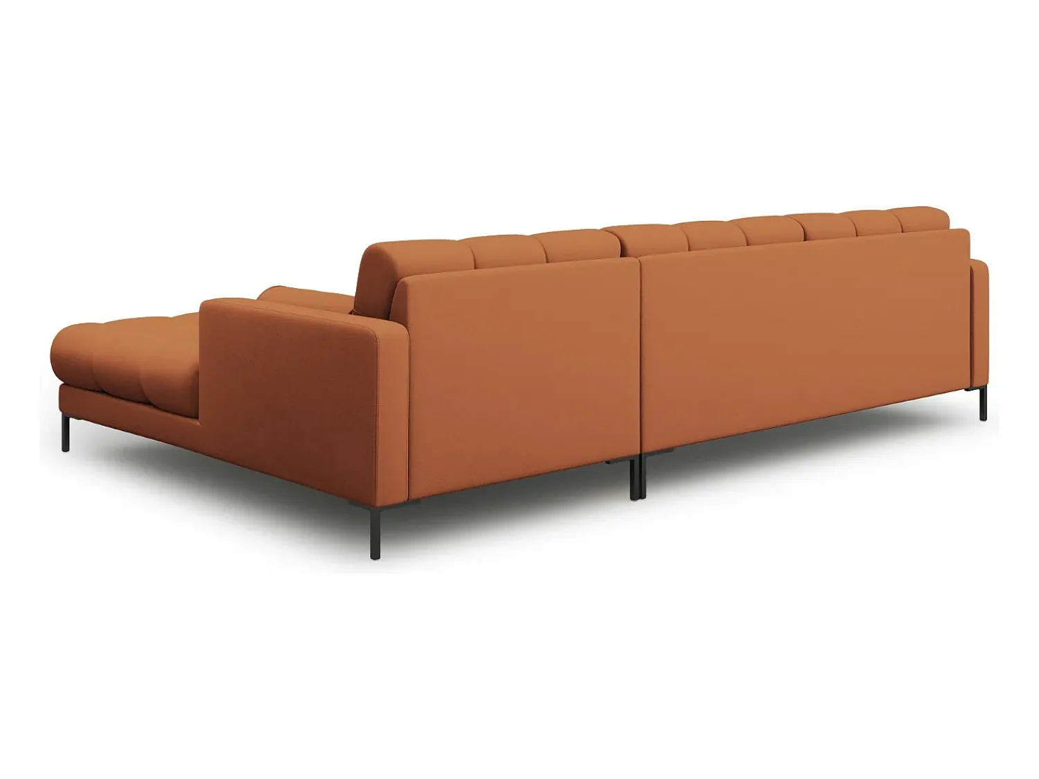 Cosmopolitan Design - Sofá de canto direito "Bali" 5 lugares em tecido estrutural tijolo - 293x185x75cm^ Sofá