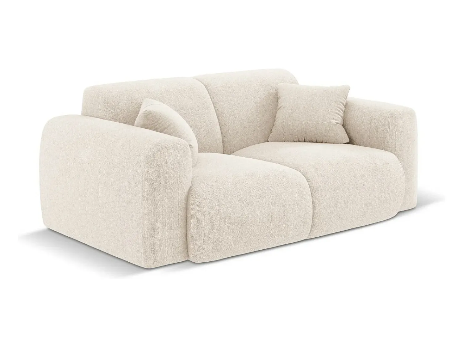 Sofá|Cosmopolitan Design - Sofá "Nolio" 2 lugares em tecido chenille claro - 170x95x72cm Bege