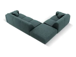 Sofá|Cosmopolitan Design - Sofá de canto esquerdo "Nolio" 4 lugares em tecido chenille petróleo - 315x250x72cm Verde esmeralda