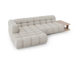 Cosmopolitan Design - Sofá modular de canto esquerdo "Sky" 4 lugares em veludo claro - 297x162x75cm^ Sofá