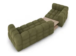 Discount Cosmopolitan Design - Sofá modular virado para a esquerda "Sky" 3 lugares em veludo - 353x148x75cm Verde claro