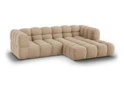 Sofá*Cosmopolitan Design - Sofá modular de canto direito "Sky" 3 lugares em veludo areia - 244x162x75cm Camel