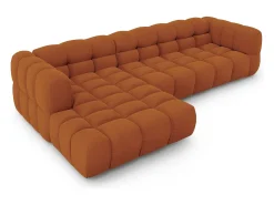 Cosmopolitan Design - Sofá modular de canto esquerdo "Sky" 4 lugares em veludo - 300x162x75cm^ Sofá