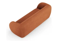 Cosmopolitan Design - Sofá "Essen" 3 lugares em tecido bouclé marrom - 230x95x86cm^ Sofá