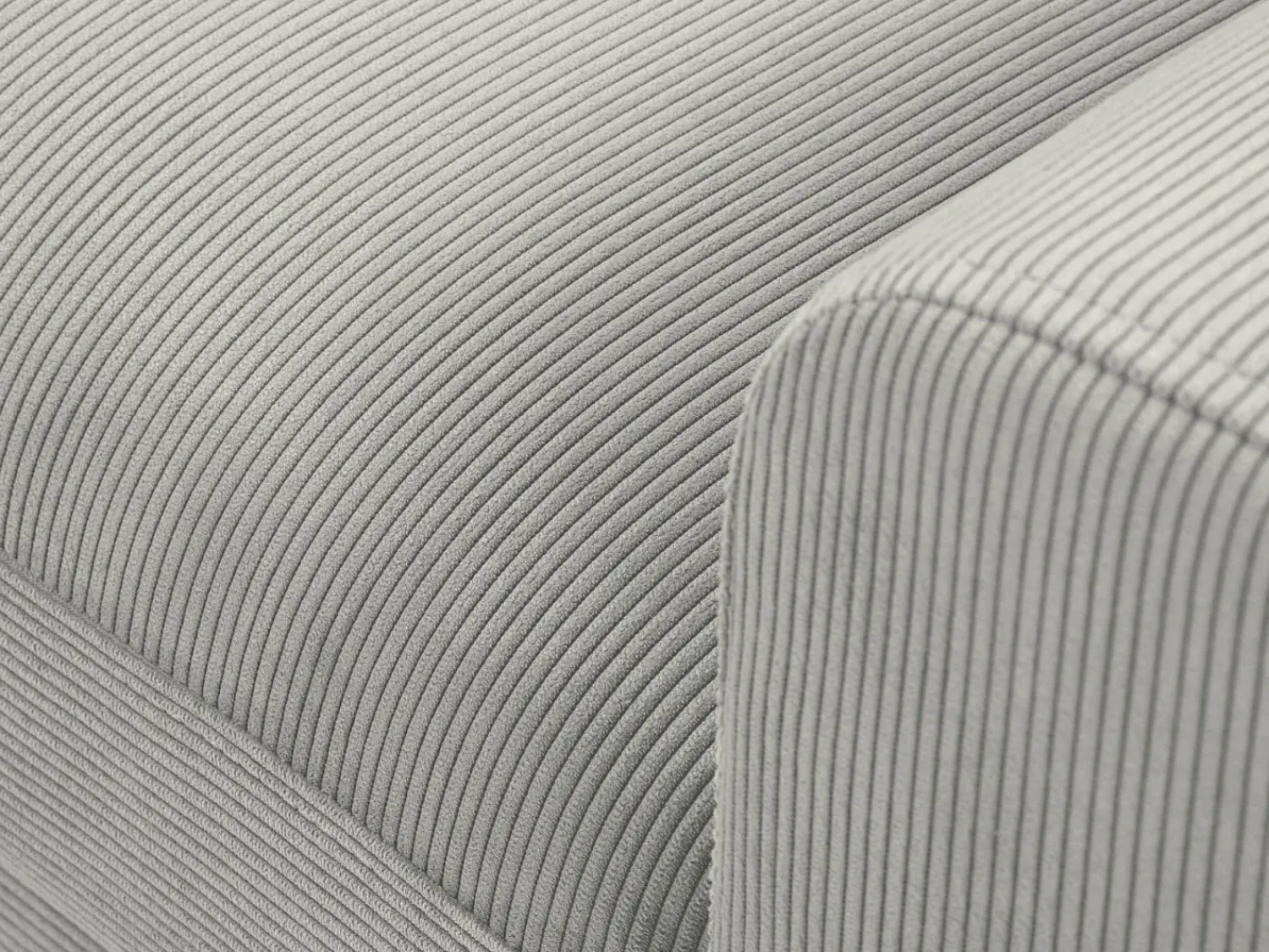Sofá|Cosmopolitan Design - Sofá convertível de canto esquerdo com caixa de arrumação "Kyoto" 4 lugares em veludo cotelê cinza claro - 241x145x88cm Cinzento claro