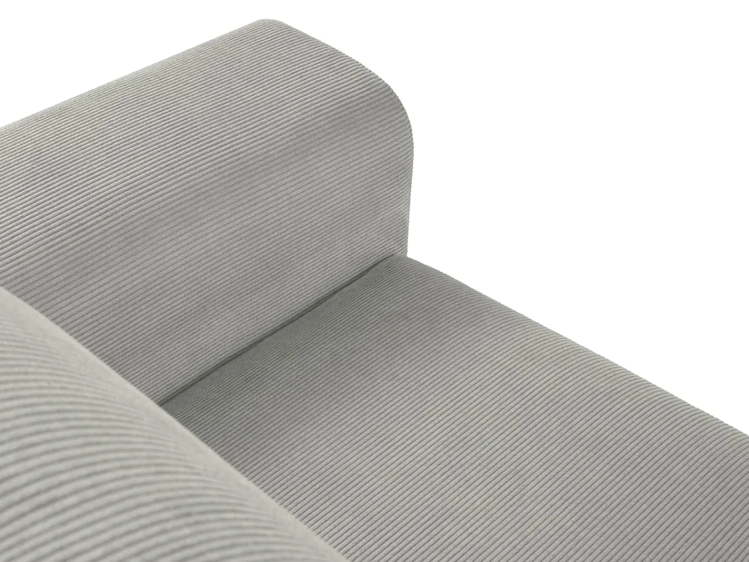 Sofá|Cosmopolitan Design - Sofá convertível de canto esquerdo com caixa de arrumação "Kyoto" 4 lugares em veludo cotelê cinza claro - 241x145x88cm Cinzento claro