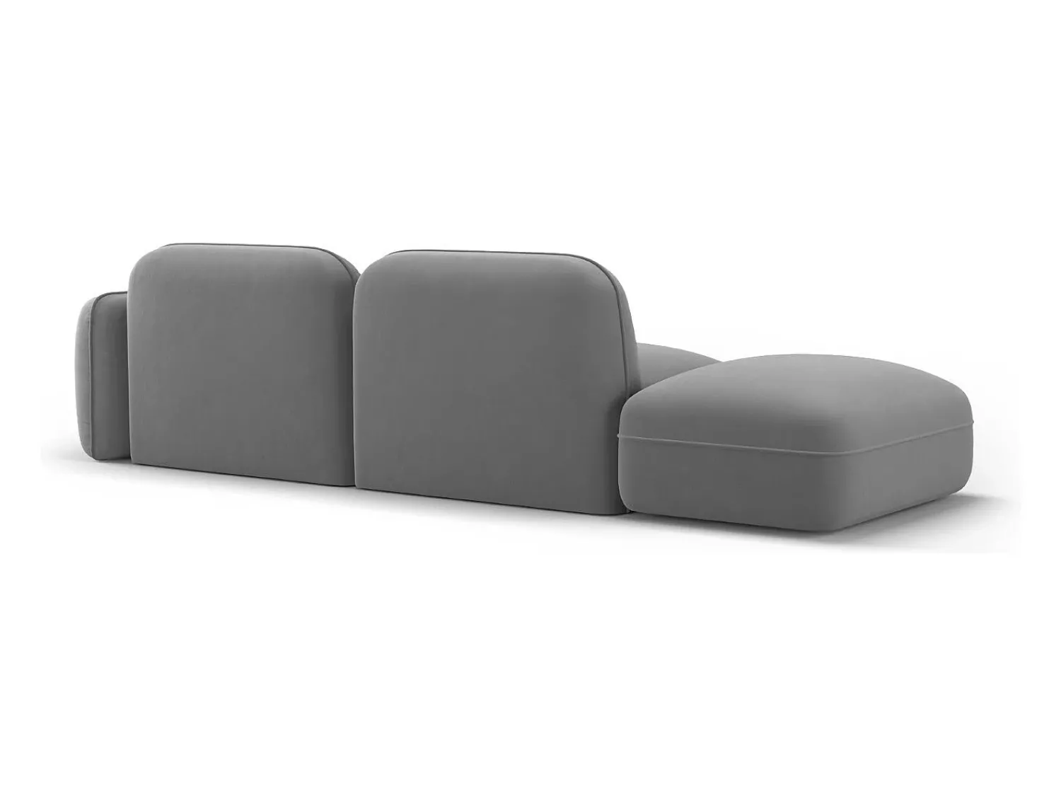 Best Cosmopolitan Design - Sofá modular virado para a esquerda "Sydney" 3 lugares em veludo cinza claro - 295x90x70cm Cinzento claro
