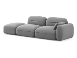 Best Cosmopolitan Design - Sofá modular virado para a esquerda "Sydney" 3 lugares em veludo cinza claro - 295x90x70cm Cinzento claro