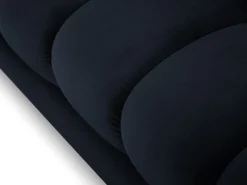 Sofá|Cosmopolitan Design - Sofá de canto direito "Bali" 5 lugares em veludo - 293x185x75cm Azul escuro