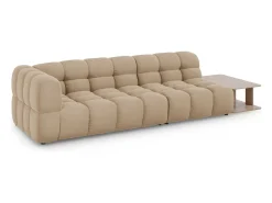 Sofá*Cosmopolitan Design - Sofá modular direito "Sky" 4 lugares em veludo areia - 297x102x75cm Camel