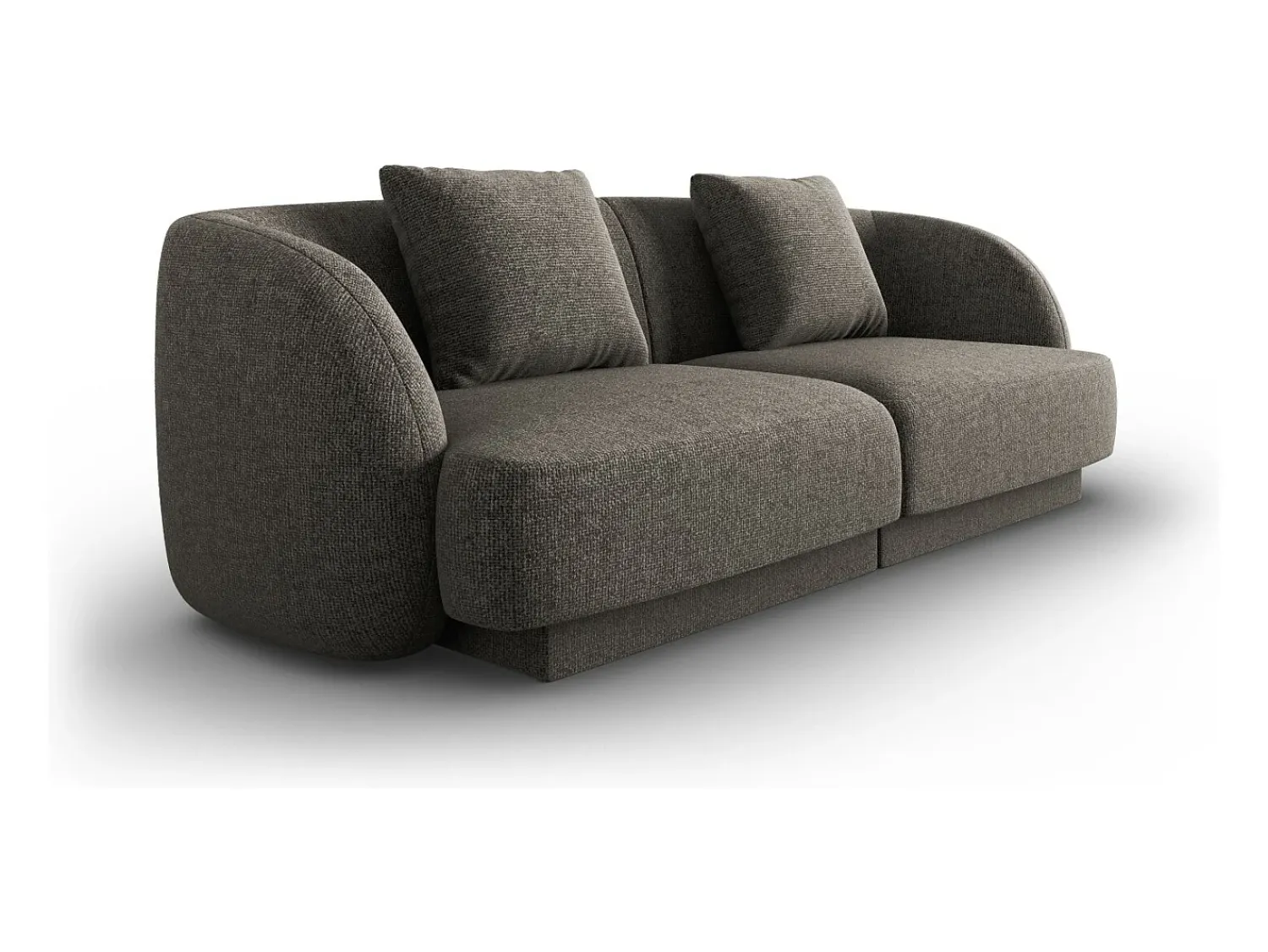 Sofá*Cosmopolitan Design - Sofá "Tulum" 2 lugares em tecido chenille cinza - 180x90x70cm Cinzento