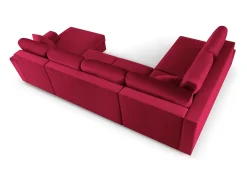 Cosmopolitan Design - Sofá panorâmico convertível esquerdo com caixa de arrumação "Kyoto" 7 lugares em veludo - 313x194x88cm^ Sofá