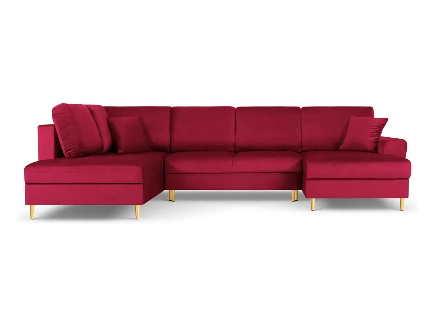 Cosmopolitan Design - Sofá panorâmico convertível esquerdo com caixa de arrumação "Kyoto" 7 lugares em veludo - 313x194x88cm^ Sofá