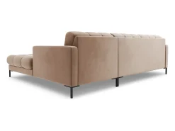 Online Cosmopolitan Design - Sofá de canto direito "Bali" 5 lugares em veludo - 293x185x75cm Bege