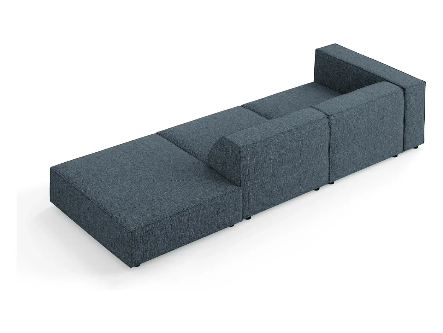 Clearance Cosmopolitan Design - Sofá direito "Arendal" 4 lugares em tecido chenille azul real - 262x102x70cm Azul escuro