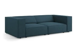Sofá*Cosmopolitan Design - Sofá "Arendal" 3 lugares em tecido chenille com efeito canelado azul marinho - 204x102x70cm Azul esverdeado