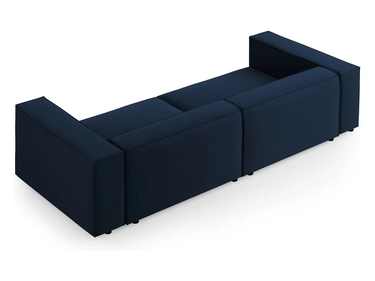 Sofá*Cosmopolitan Design - Sofá "Arendal" 4 lugares em veludo azul real - 244x102x70cm Azul escuro